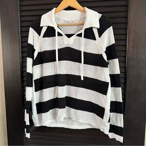 Talbots White and Black Knit‎ Sweater